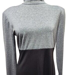 KC Spencer NY Black and Gray Long Sleeve Women's Dress Size 6 Shoulder Pads